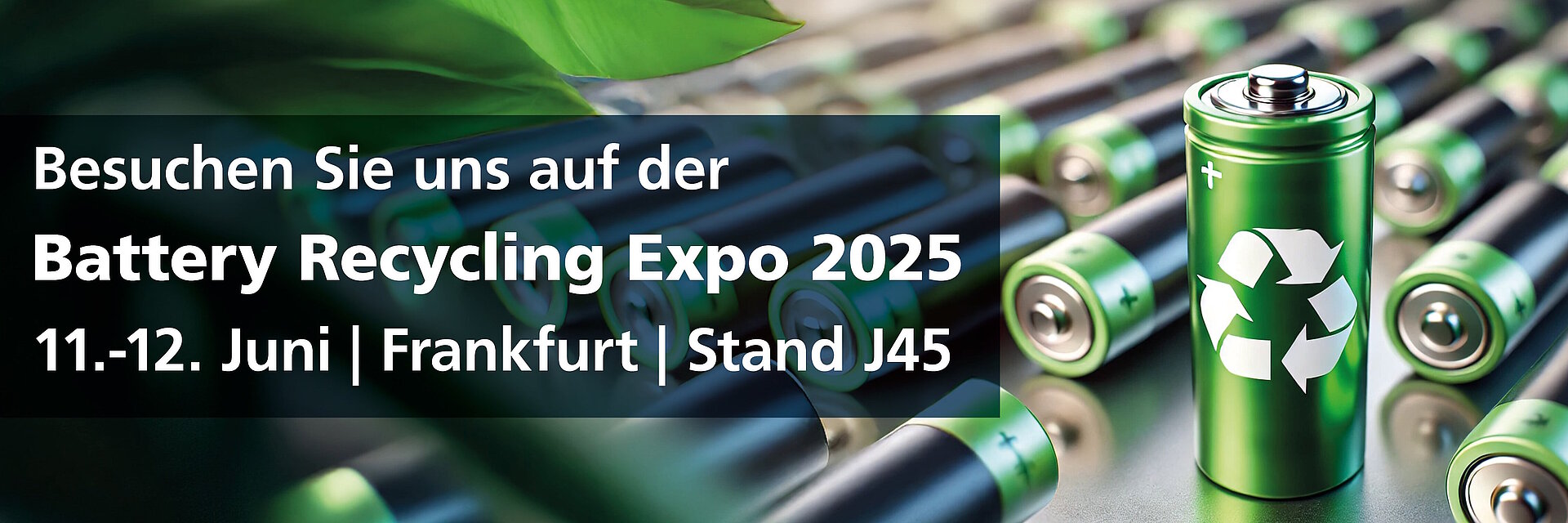 Website Banner für den Messeauftritt der Firma CeramTec bei der Battery Recycling Expo 2025