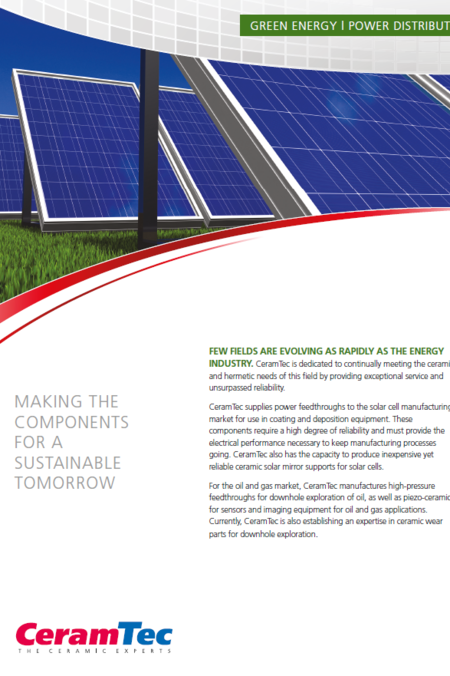Titelblatt der Broschüre von CeramTec North America für die Energiebranche