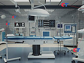 An operating theatre that exemplifies the areas in which CeramTec high-performance ceramics are used 