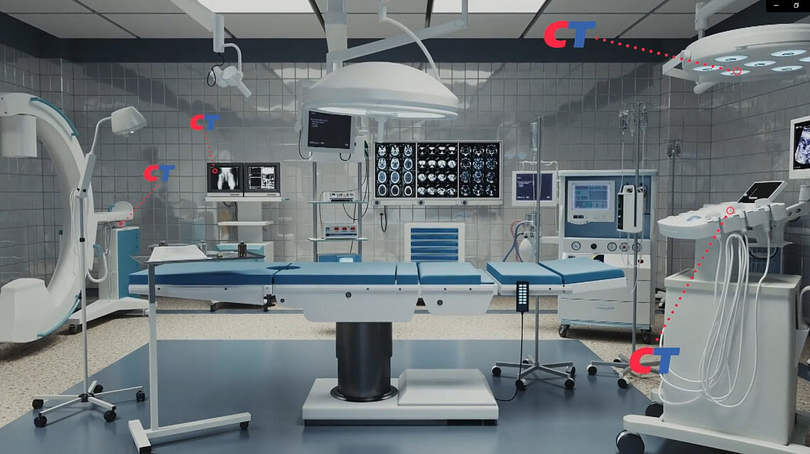 An operating theatre that exemplifies the areas in which CeramTec high-performance ceramics are used