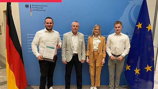 Im Bild: Sammy Frey, Albrecht Baumann, Carolin Kroez, Tobias Kirchner