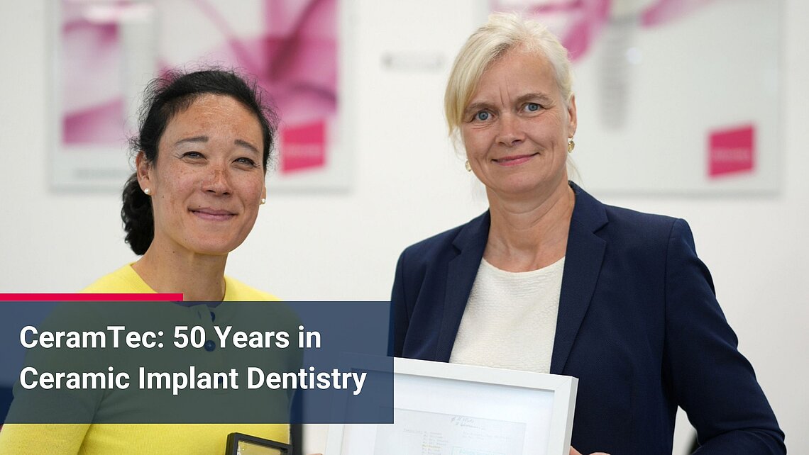 Dr. Ina Wüstenfeld und Dr. carla Kriwet feiern 50 Jahre dentale Keramikimplantologie bei CeramTec