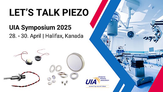 News-Bild zum Auftritt von CeramTec beim UIA Symposium 2025 - einschließlich drei Piezokeramik-Produkten