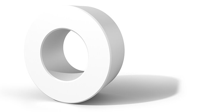 Anneau de support de clapet d'échappement blanc sur fond blanc