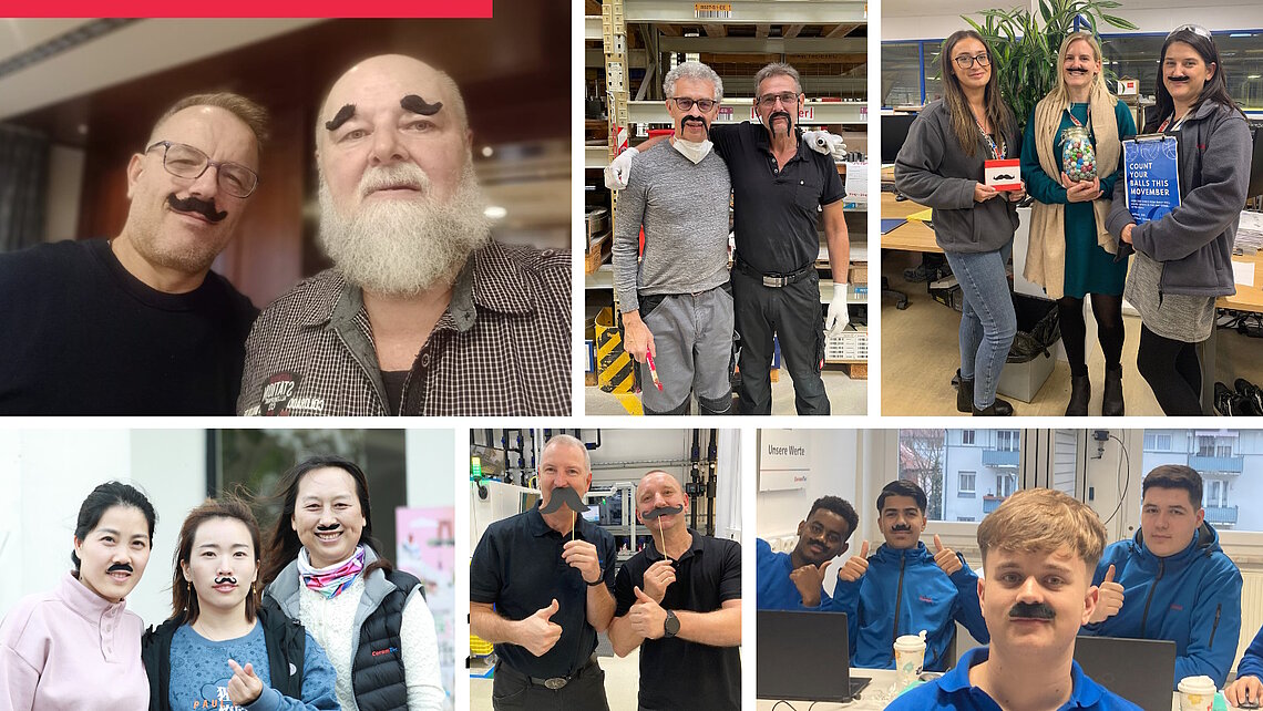 Collage of the CeramTec Movember campaign day