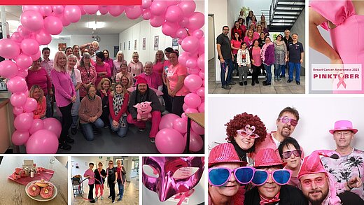 Picture collage of CeramTec employees for Pink Ribbon Day 2023