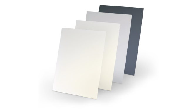 Quatre substrats dans différentes nuances de gris