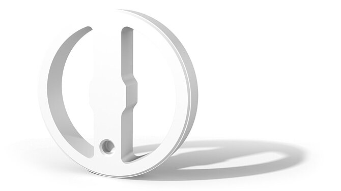 Vanne à disque blanche sur fond blanc