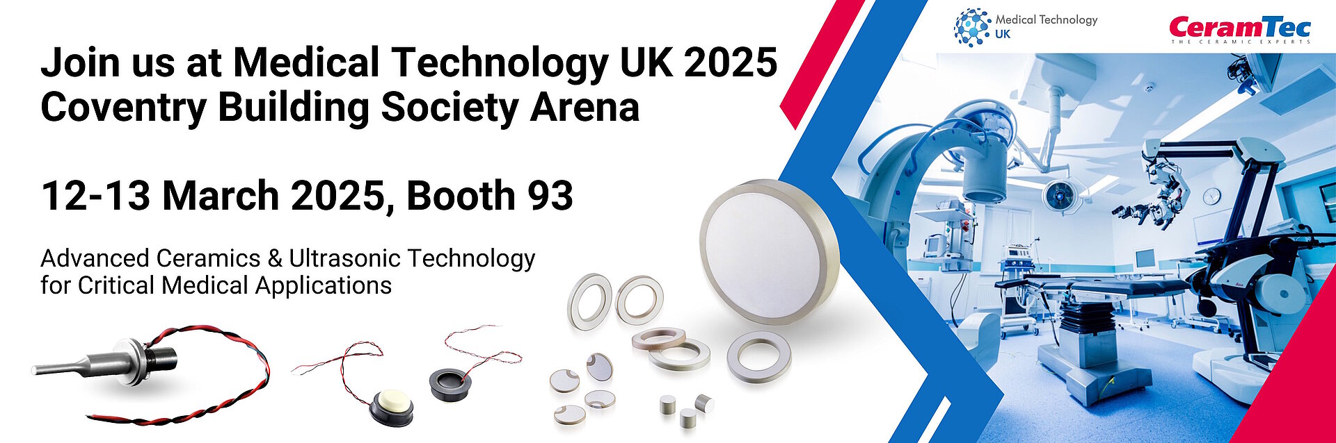 Header image for CeramTec's trade fair page at MedTech UK 2025