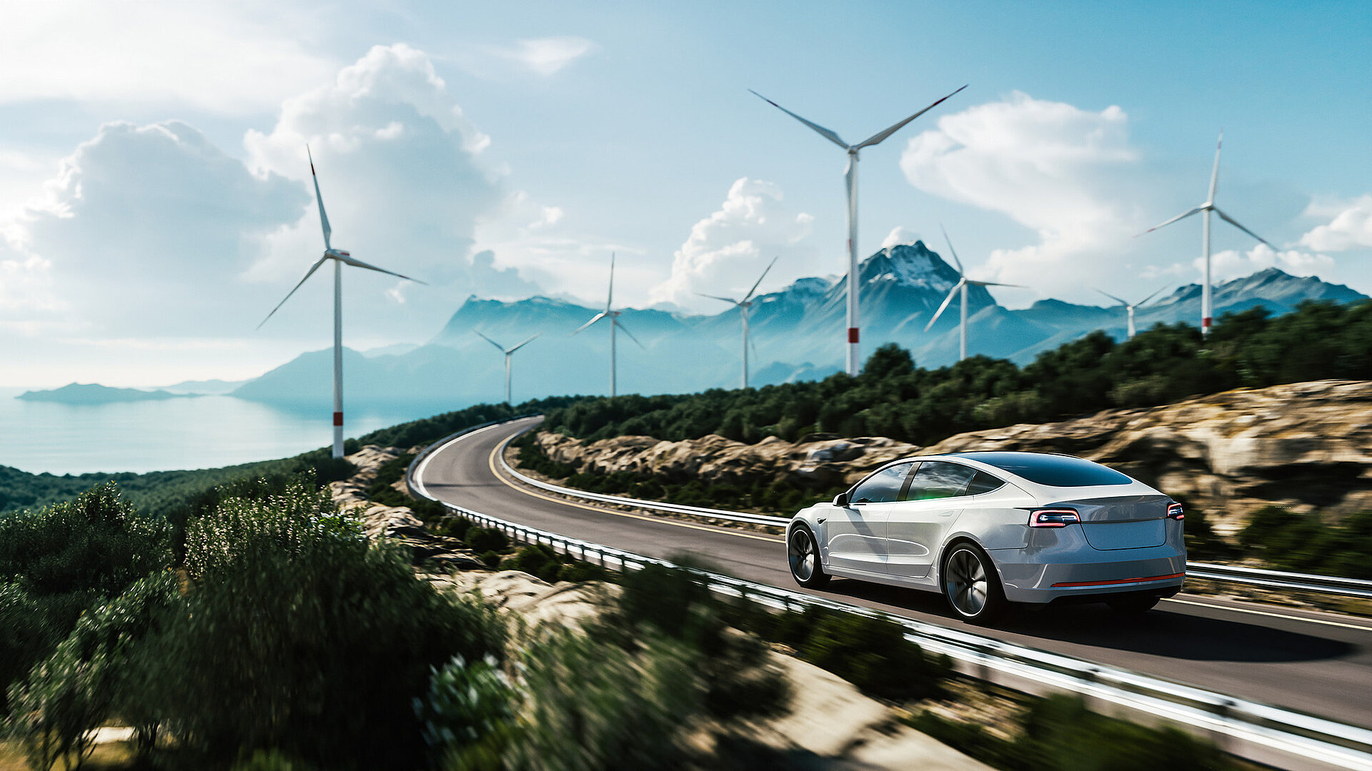 Auto Windkraft E-Mobilität Umwelt