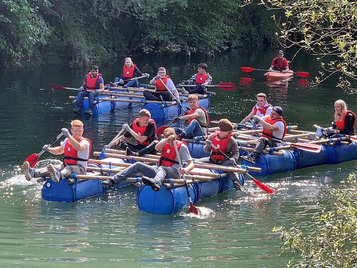 Employees go canoeing