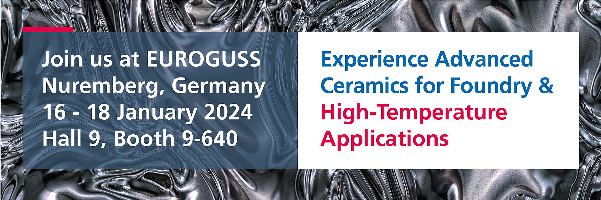 Web banner with information on CeramTec's EUROGUSS presence