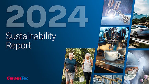 Titelbild des CeramTec Nachhaltigkeitsbericht 2024 mit einer Übersicht über die wichtigsten Märkte