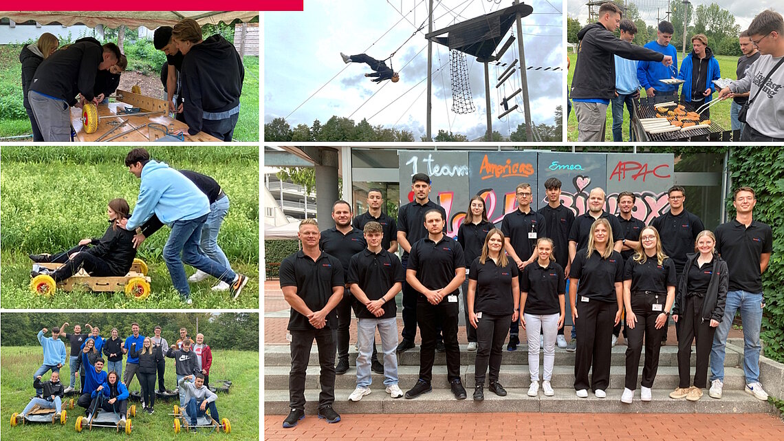 Collage von Bilder der Auszubildenden der Firma CeramTec am Standort Plochingen