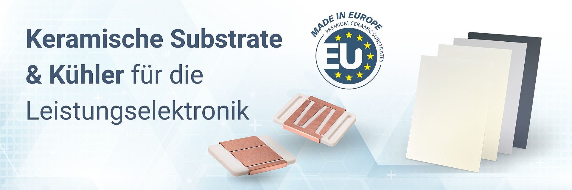 Titelbild für den PCIM-Auftritt von CeramTec 2026 - Keramische Substrate und Kühler