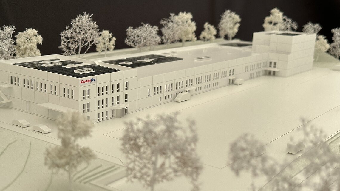 White modelling CeramTec extension building Marktredwitz