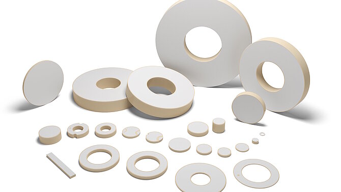 Verschiedene Produkte aus bleifreier Piezokeramik