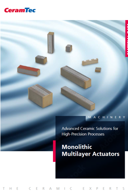 Cover image of the CeramTec brochure on monolithic multilayer actuators