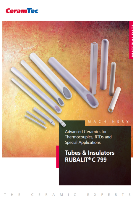Title of the CeramTec Tubes Insulators RUBALIT C 799 Sheet