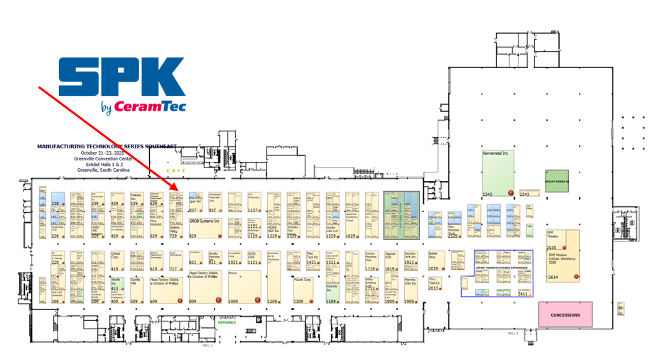 Lageplan und Stand von SPK bei der SouthTec 2025