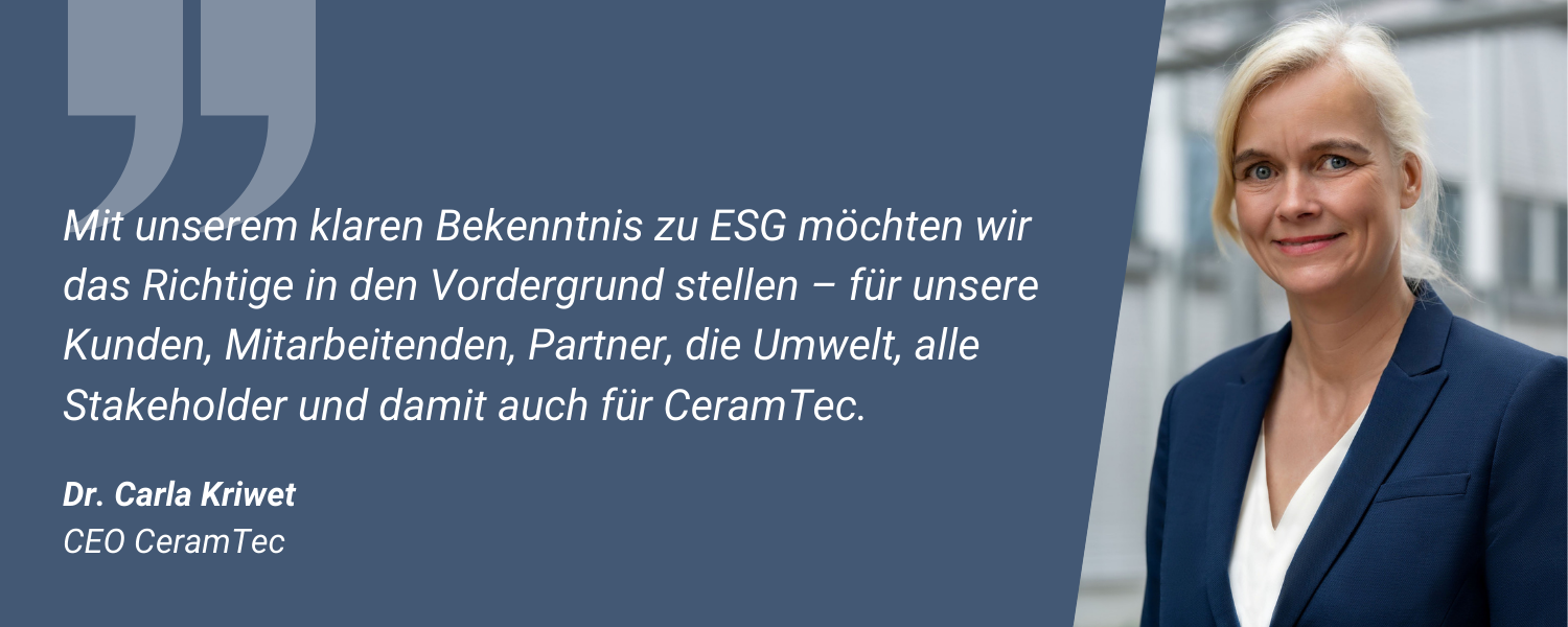 Statement von Dr. Carla Kriwet, CEO von CeramTec, zur ESG-Strategie