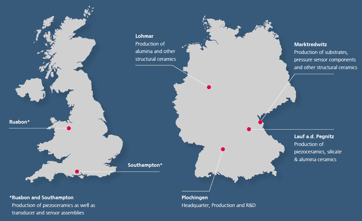 Carte indiquant les emplacements des mesures et des capteurs